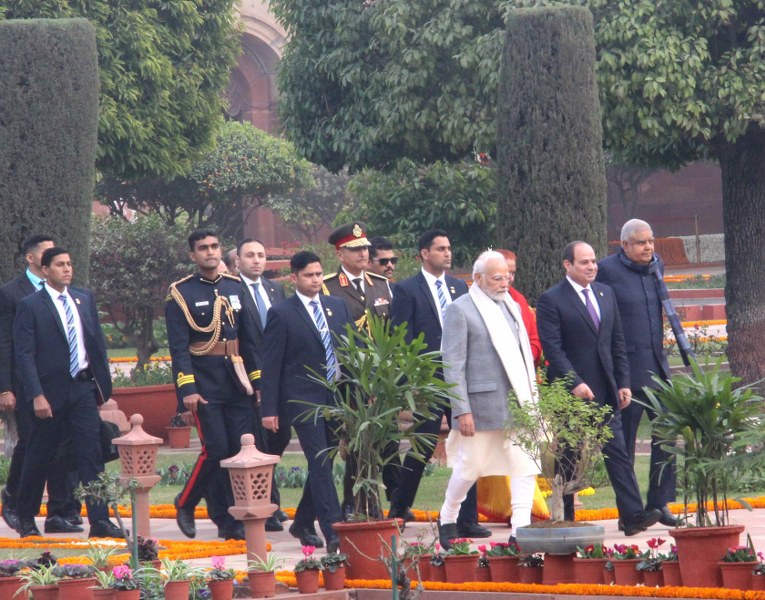 PM Modi at Rashtrapati Bhavan on 74th Republic Day