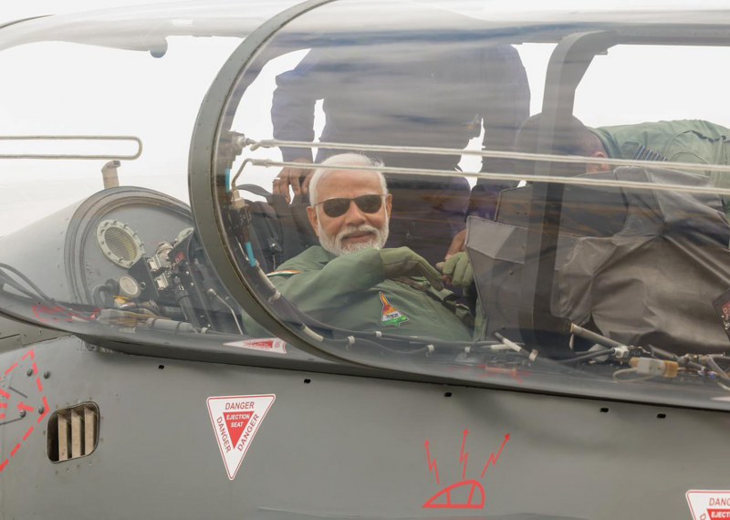 PM Modi takes sortie on Tejas aircraft