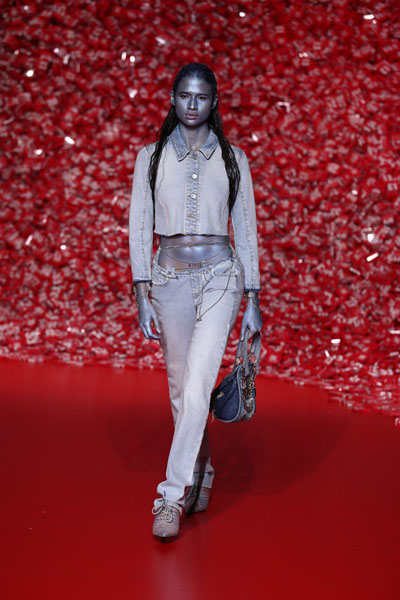 Models walk the ramp for Diesel show at Milan Fashion Week