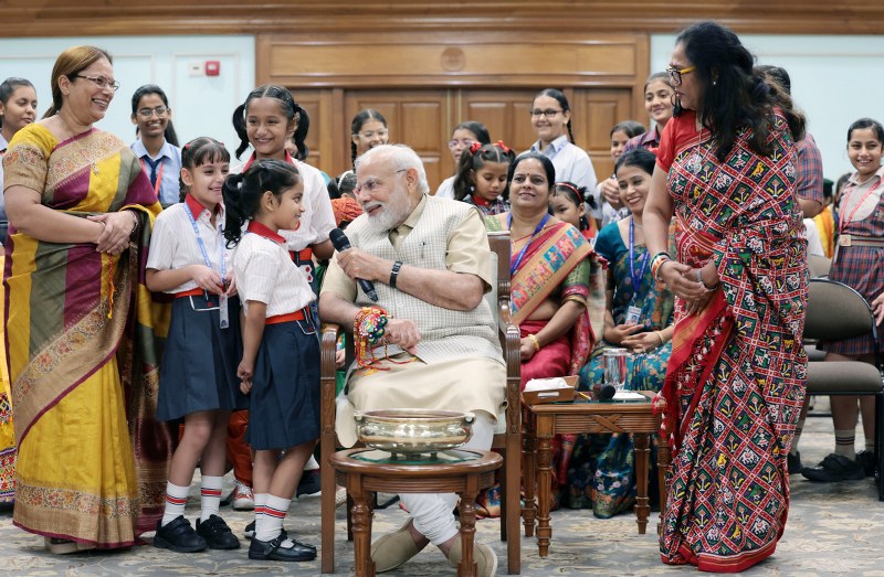 Narendra Modi celebrates Rakhi with children