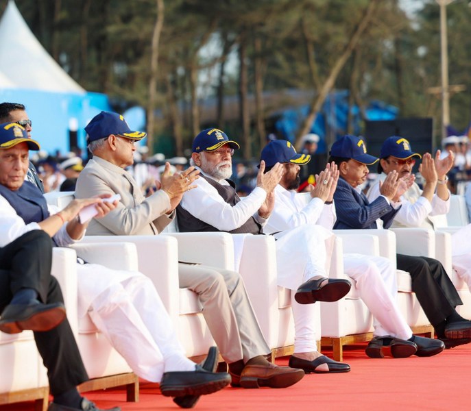 PM Modi addressing at Navy Day 2023 celebrations in Maharashtra
