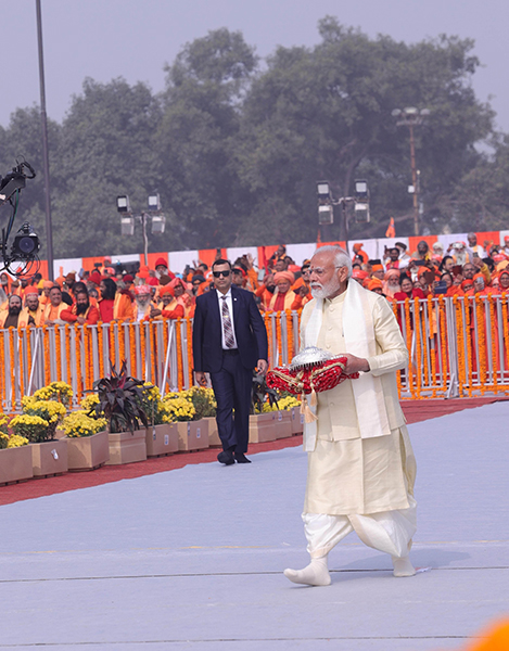 PM Modi reaches Ayodhya to launch Ram Temple
