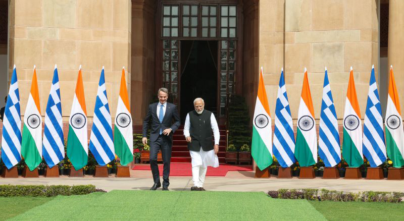 In Images: Narendra Modi, Greek PM Kyriakos Mitsotakis in New Delhi