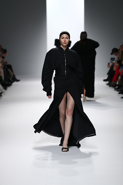 Models walk the ramp for THEUNISSEN at the Paris Fashion Week