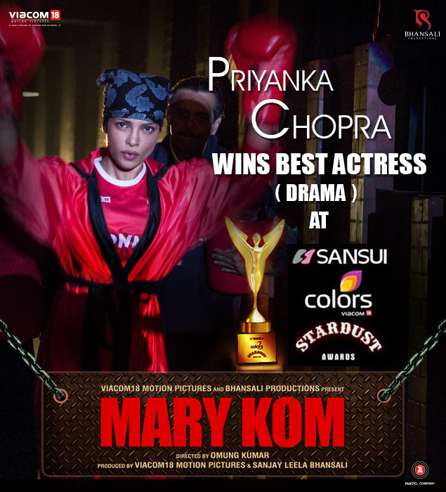 Priyanka wins Best Actress Drama Award for 'Mary Kom' at Stardust