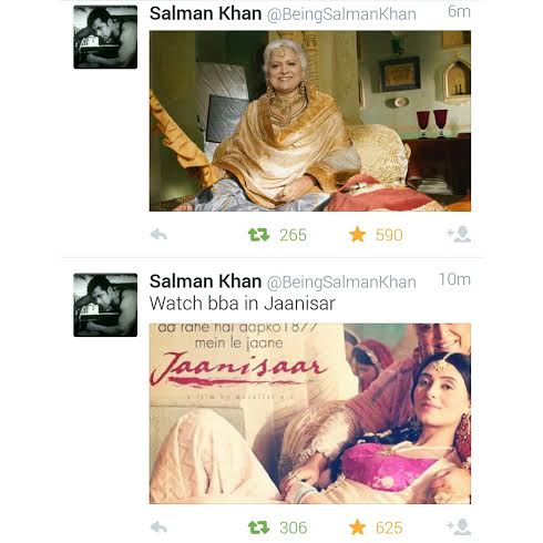 Salman Khan lends his support for 'Jaanisaar'