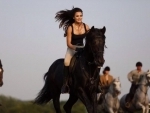 Amy Jackson rides horse in Singh Is Bling