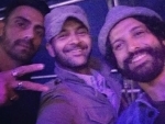 Farhan Akhtar attends NH 7 with his Rock On 2 boys