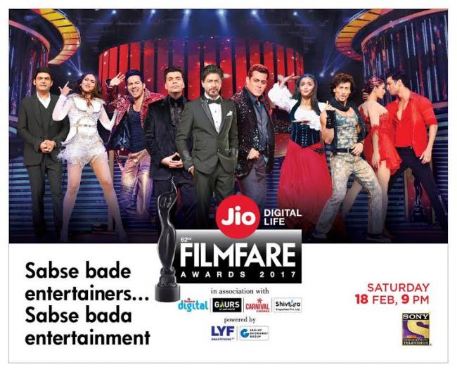 Filmfare Awards to air on Saturday