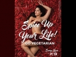 Lying on a lush bed of spicy red chillies, Sunny Leone looks exotic in new PETA ad