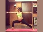 Pregnant Soha Ali Khan strikes yoga pose, posts image on social media