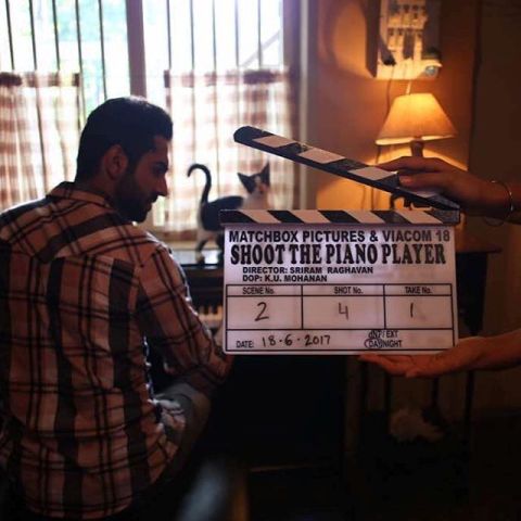 Ayushmann Khurrana faces camera for Shoot The Piano Player