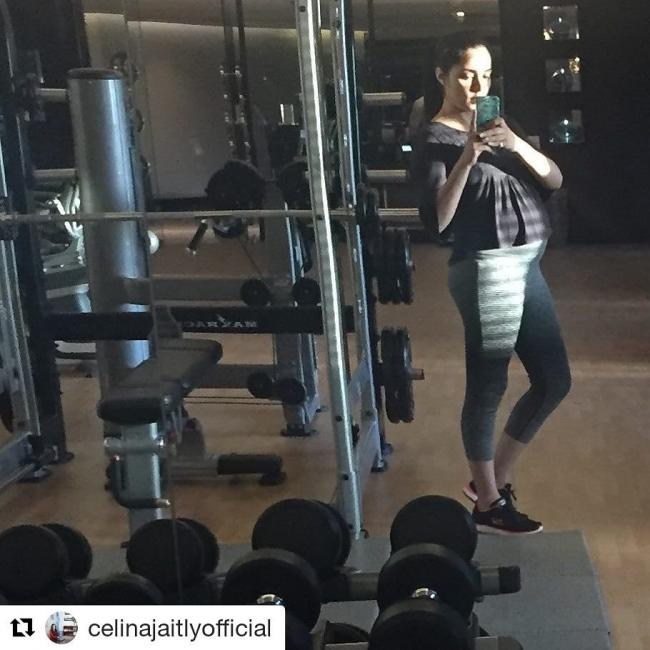 Pregnant Celina Jaitley posts stunning image from gym