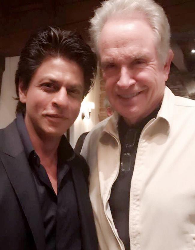 SRK meets Hollywood legend Warren Beatty