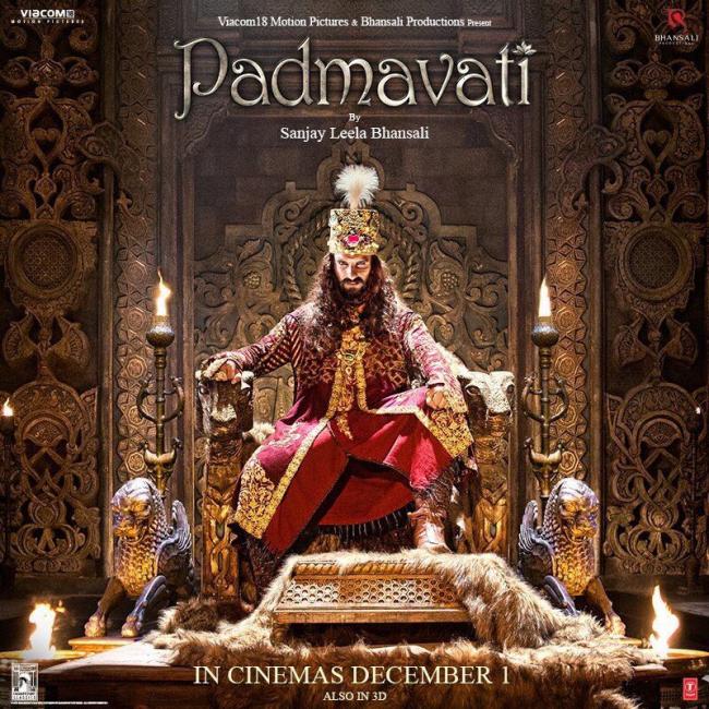 Makers release new Padmavati poster, features Ranveer Singh as Alauddin Khilji