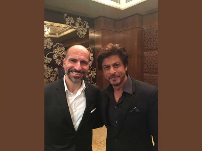 Uber CEO meets Shah Rukh Khan, shares image on social media
