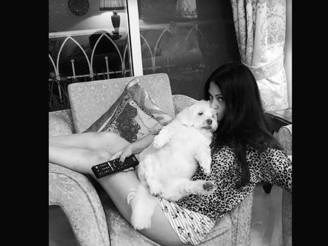 Riya Sen poses with pet, shares picture on social media
