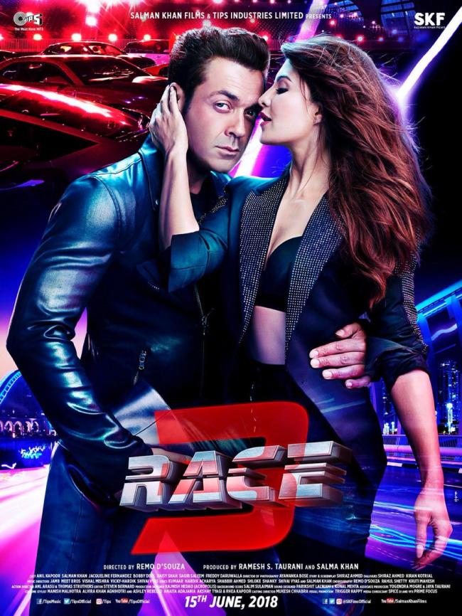 Makers release new poster of Race 3, features Bobby Deol, Jacqueline Fernandez