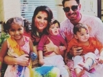 Sunny Leone, Daniel and kids wish fans Happy Holi with their colourful image posted on social media 