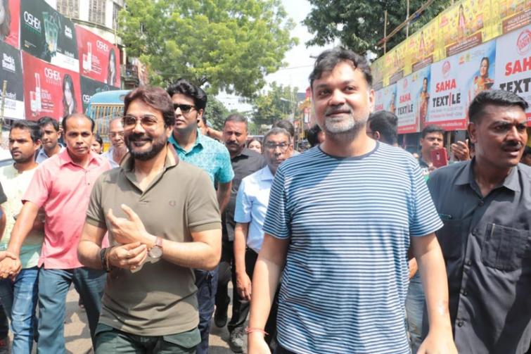Team Gumnaami participates in a rally to launch new song of film