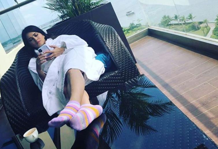Sunny Leone cherishes her moments of relaxation, shares image online