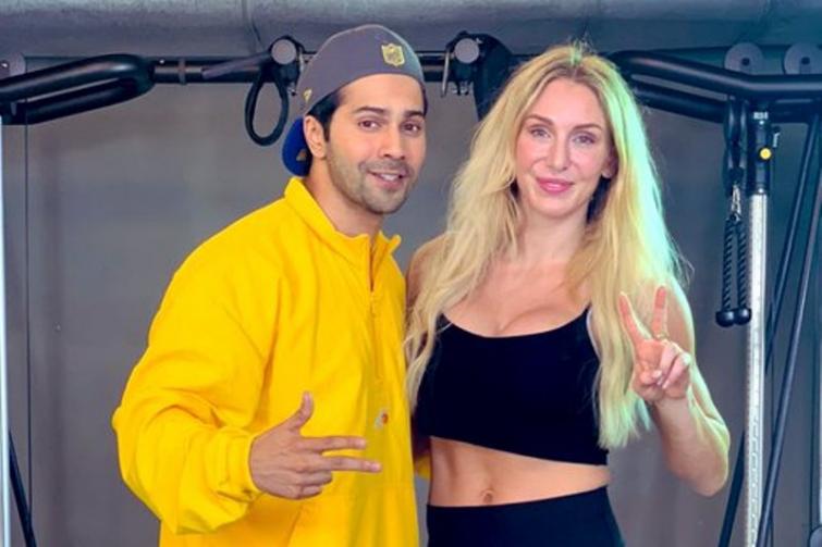 WWE superstar Charlotte Flair learns Bollywood dance moves from Varun Dhawan 