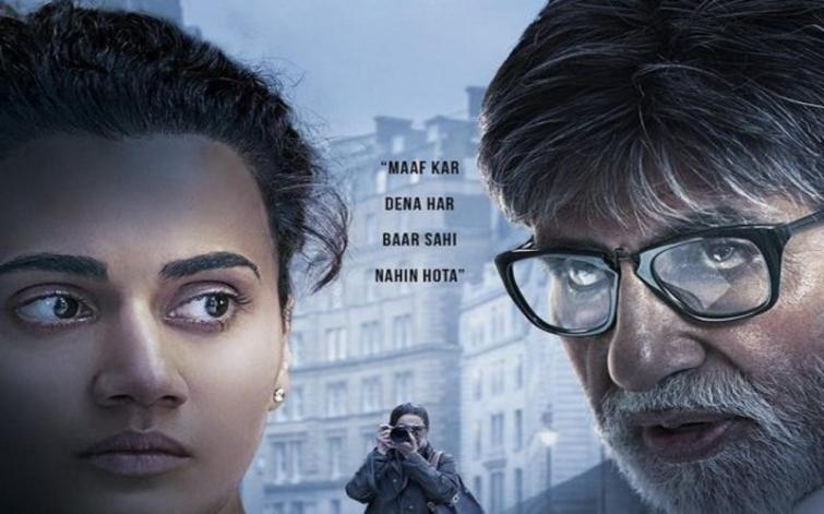 Amitabh Bachchan and Taapsee Pannu in Badla poster. (Image Credit: Red Chillies Entertainment Twitter)