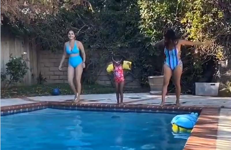 Sunny Leone enjoys swimming session with daughter Nisha, shares video on Instagram