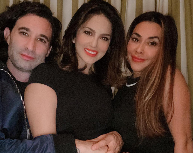 Sunny Leone goes out for dinner with friend and hubby Daniel, posts images on social media