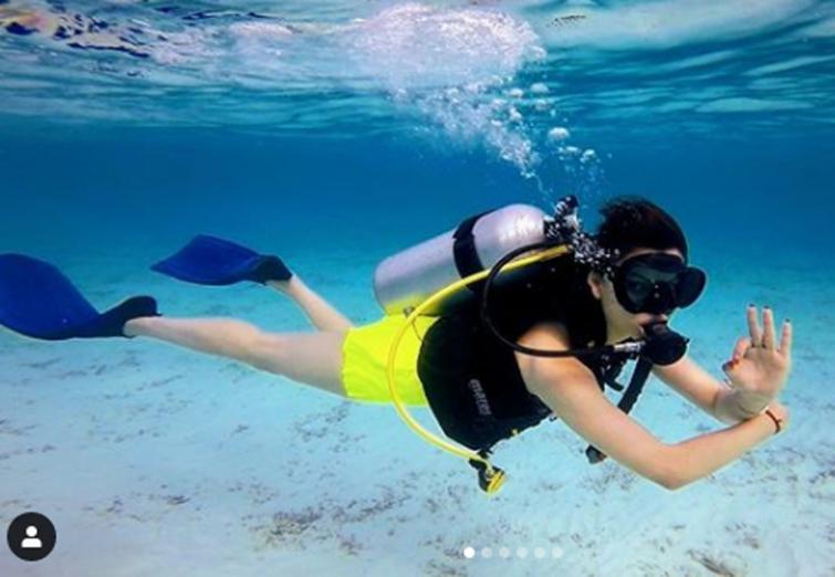 After posting some bold bikini-clad vacation pics, Urvashi Rautela now tries scuba diving in Maldives 
