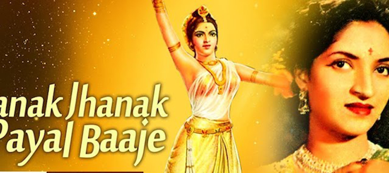 A poster of the film Jhanak Jhanak Payal Baje featuring Sandhya