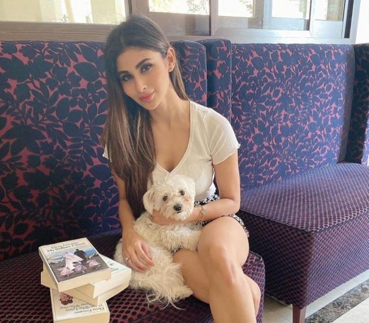 Mouni Roy poses with 'puppy' for Instagram image