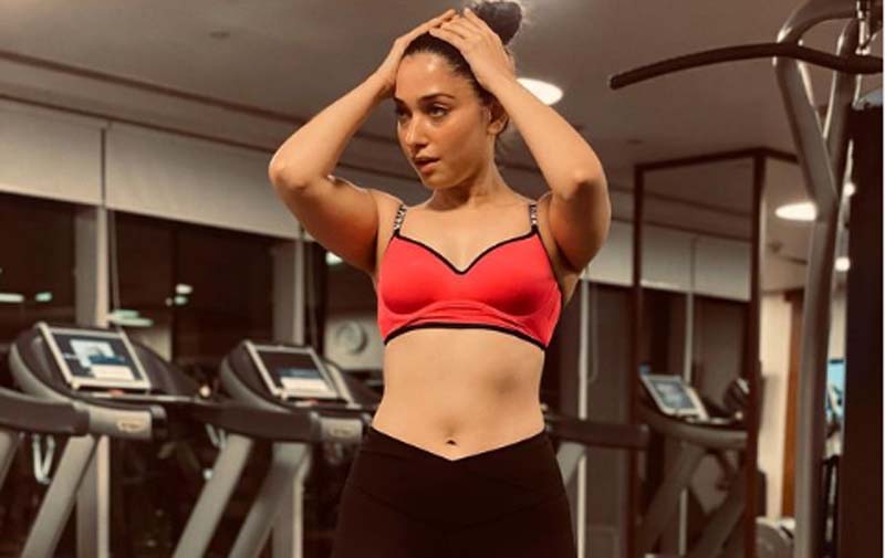 Tamannaah shares image on Instagram from her fitness session