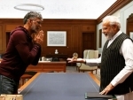 Milind Soman meets Narendra Modi, gifts him a Balkrishna idol