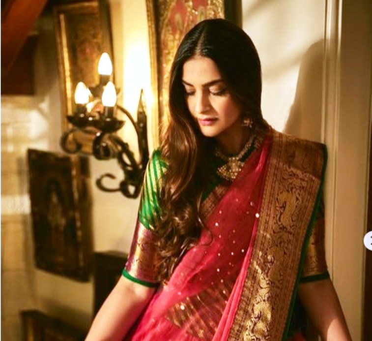 Sonam Kapoor gives us a sneak peek at her stunning look from Karwa Chauth. Check out