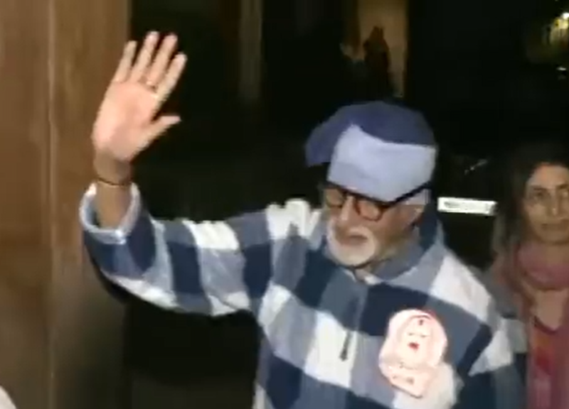 Amitabh Bachchan steps outside Jalsa to greet fans on 80th birthday