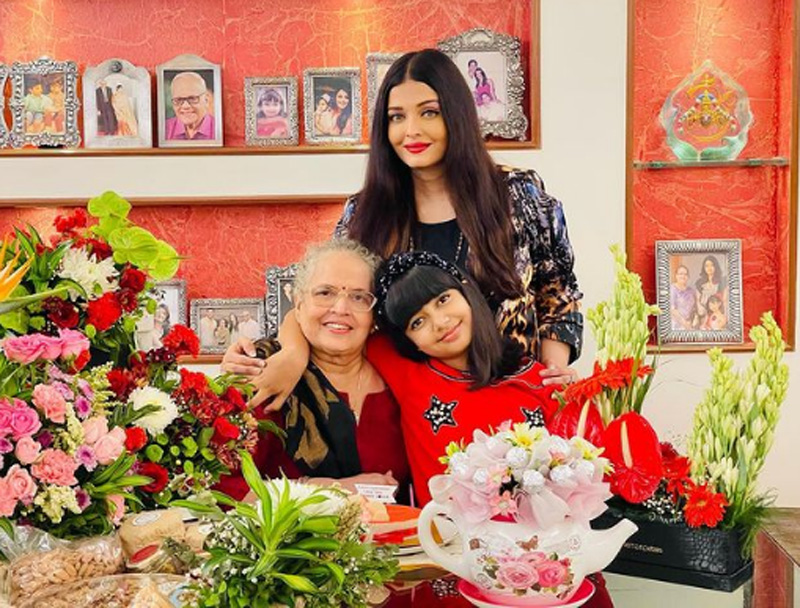 Aishwarya Rai Bachchan, family visit mommy Vrinda Rai to wish her on birthday
