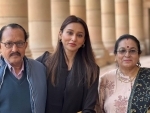 Mimi Chakraborty attends Parliament with parents on budget day. See pics