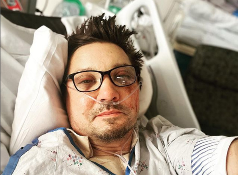 Jeremy Renner shares first image on Instagram after snow ploughing accident
