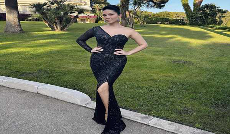 Sunny Leone stuns on Amfar Red Carpet at Cannes 2023