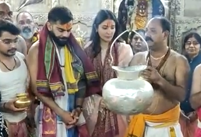 Anushka Sharma, Virat Kohli visit Mahakaleshwar Temple in Ujjain