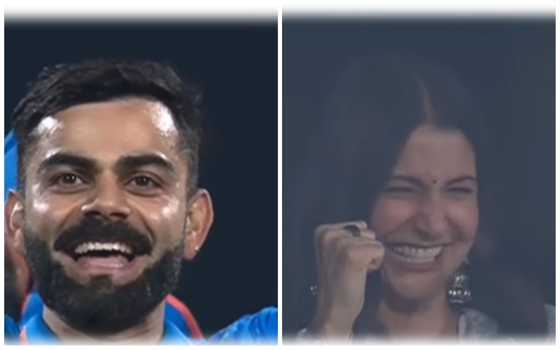 Virat Kohli takes maiden ODI World Cup wicket, Anushka Sharma's joyous laughter touches hearts