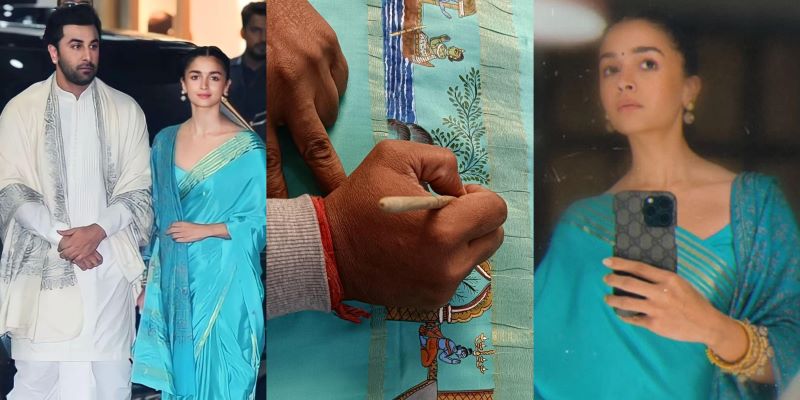 Alia Bhatt Flaunts Her Inner Rani In Ombré Saree By Manish Malhotra –  Dazzlerr