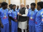 India's Blind World Cup winning team calls on PM