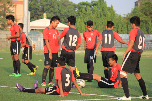 AIFF Kalyani Academy boys practice at Barasat Stadium
