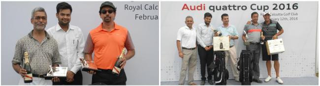 Arjun Atwal celebrates India finalists of Audi quattro Cup 2016 from Kolkata