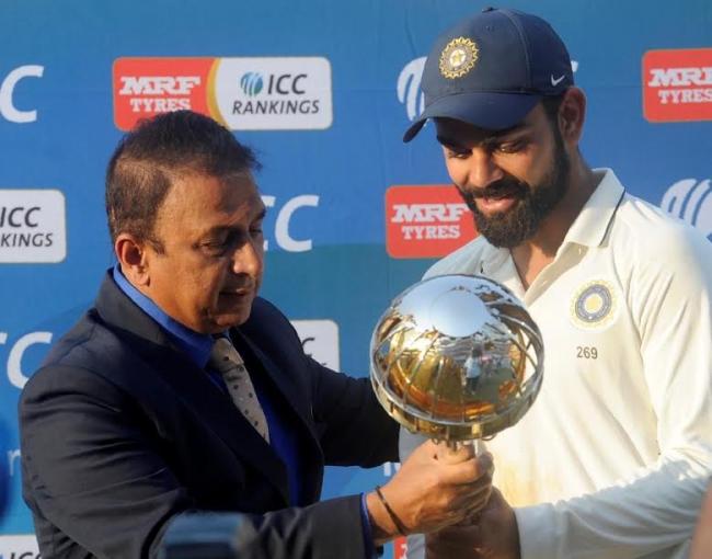 Virat Kohli presented with ICC Test Championship mace