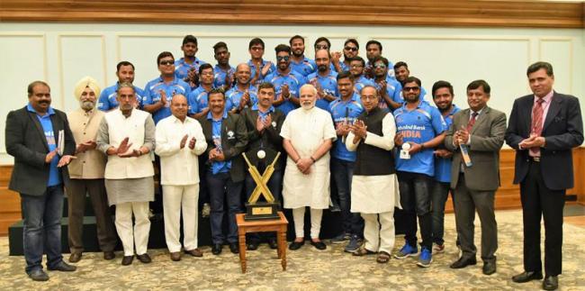 T20 Blind Cricket World Cup Winning Team meets PM