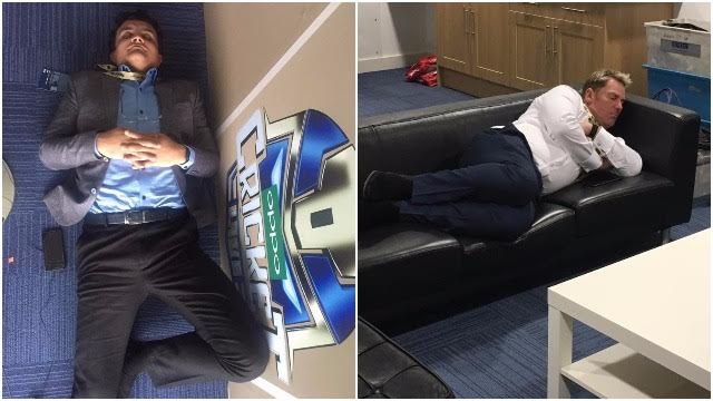 Virender Sehwag shares hilarious picture of Ganguly and Warne taking naps