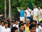 Vijay Goel, Rajyavardhan Rathore flag off 5th Slum Yuva Daud in Delhi 